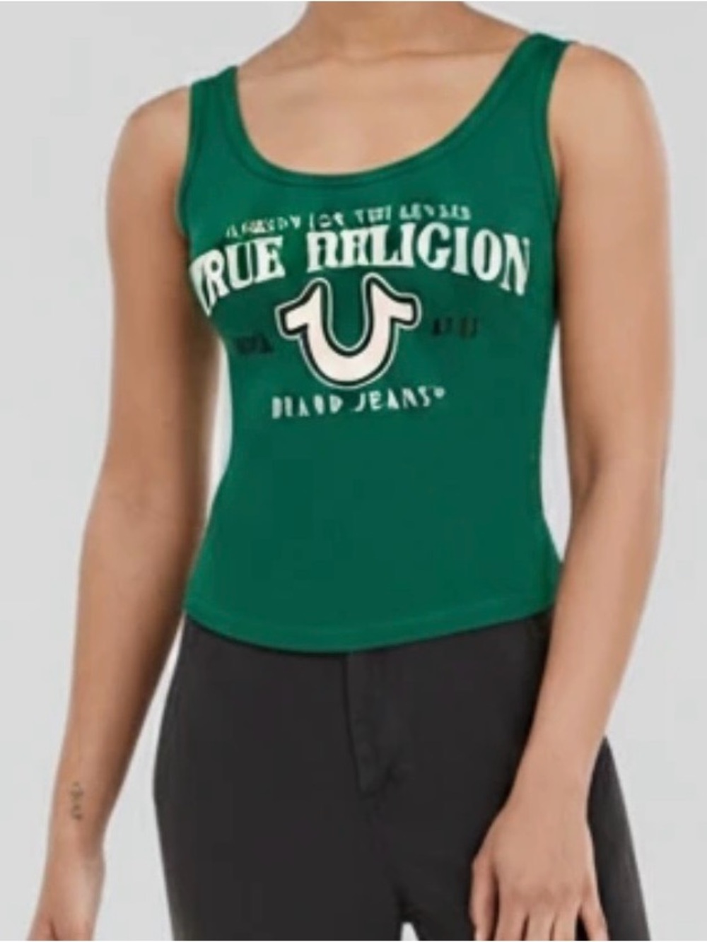 True Religion Emerald Green Logo Tank